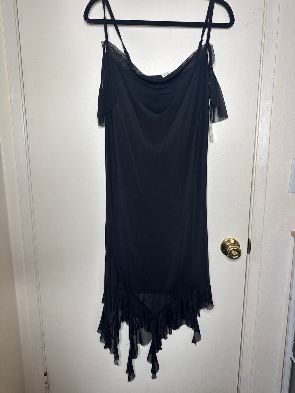 NWT Tinsel Town sz L black fairy whimsy goth midi dress reg.$39